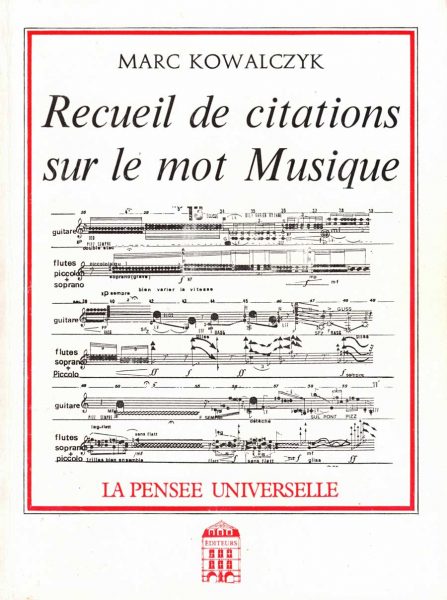 Couverture du livre Recueil de citations sur le mot Musique